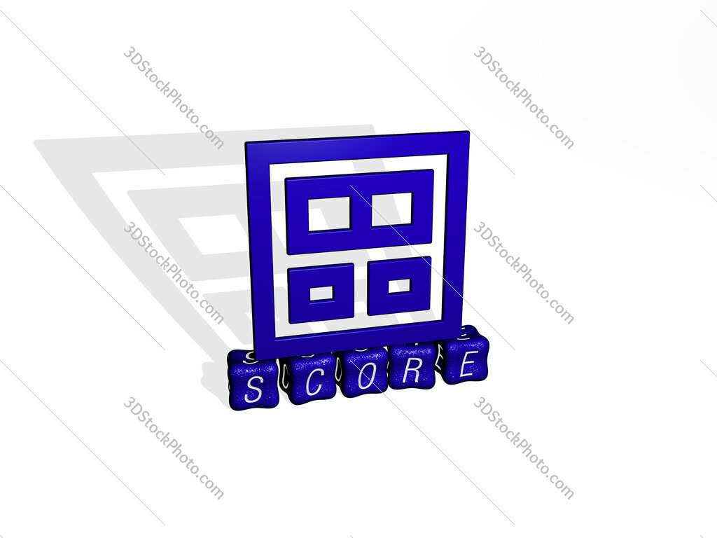 score 3D icon on cubic text