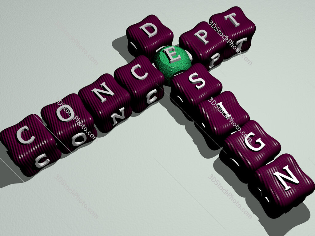 concept design crossword of colorful cubic letters