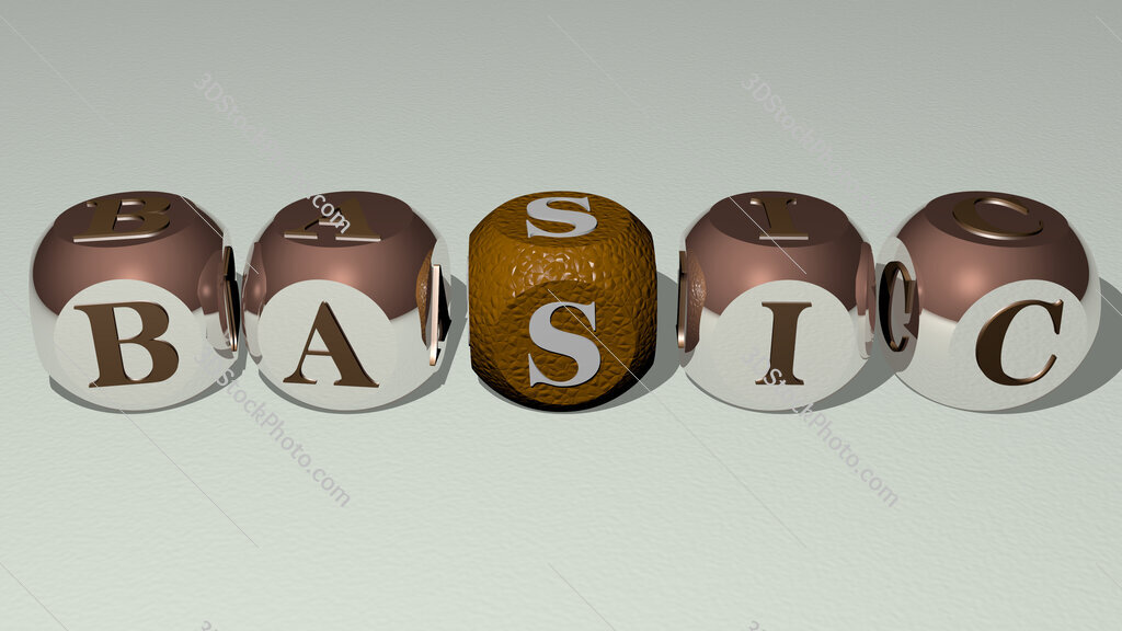 basic text by cubic dice letters