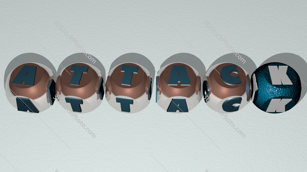 attack text by cubic dice letters
