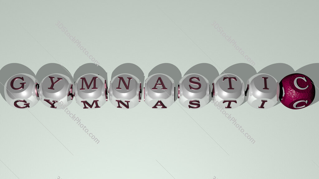 gymnastic text by cubic dice letters