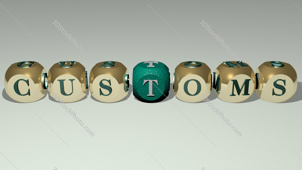 customs text by cubic dice letters