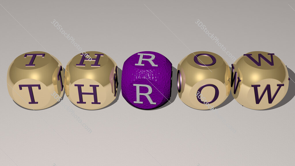 throw text by cubic dice letters