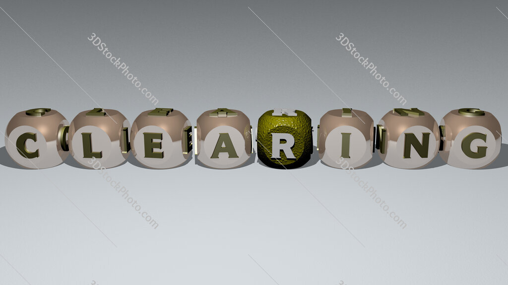 clearing text by cubic dice letters