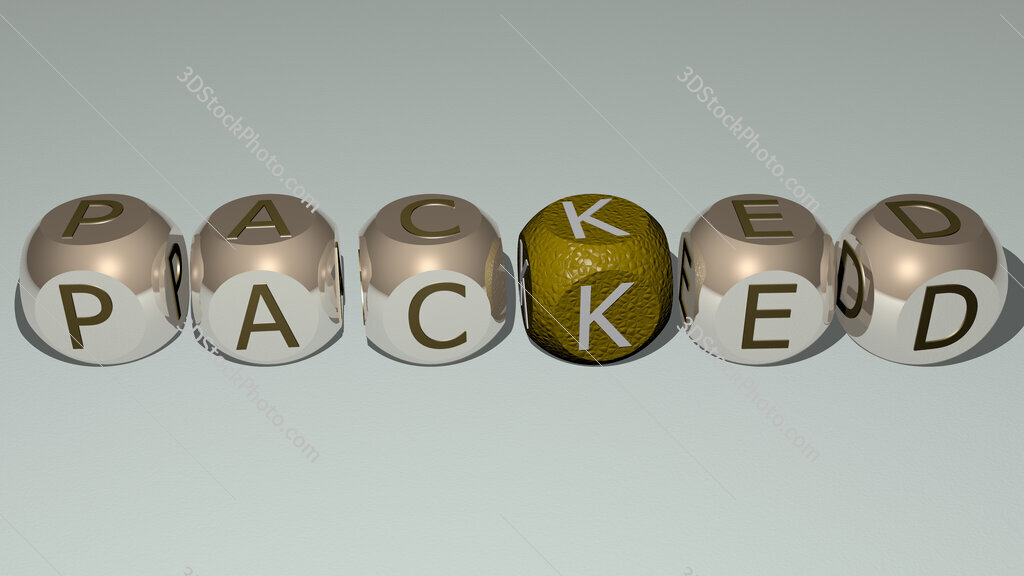 packed text by cubic dice letters