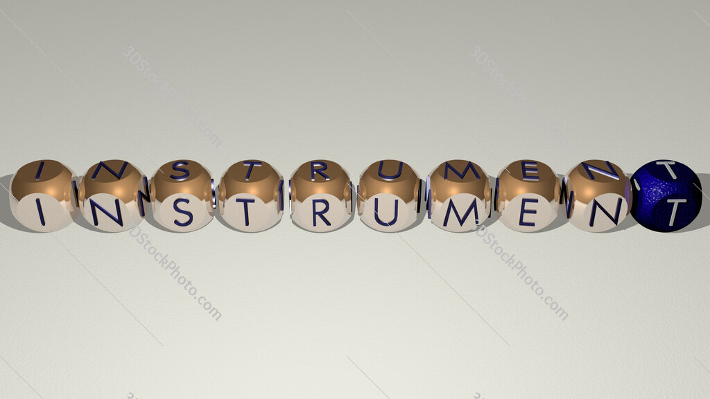instrument text by cubic dice letters