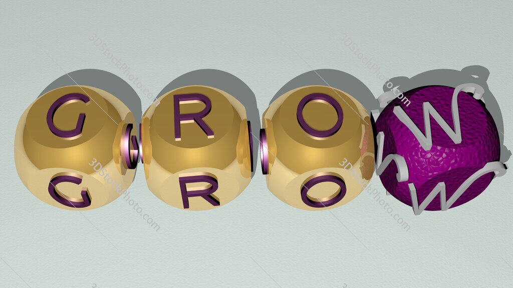 grow text by cubic dice letters