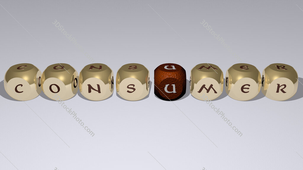 consumer text by cubic dice letters