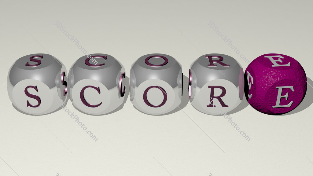 score text by cubic dice letters