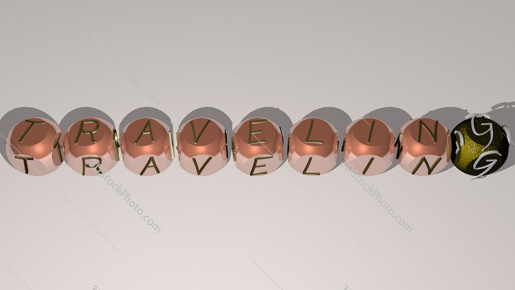 traveling text by cubic dice letters