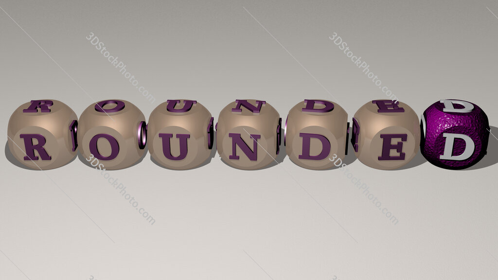 rounded text by cubic dice letters