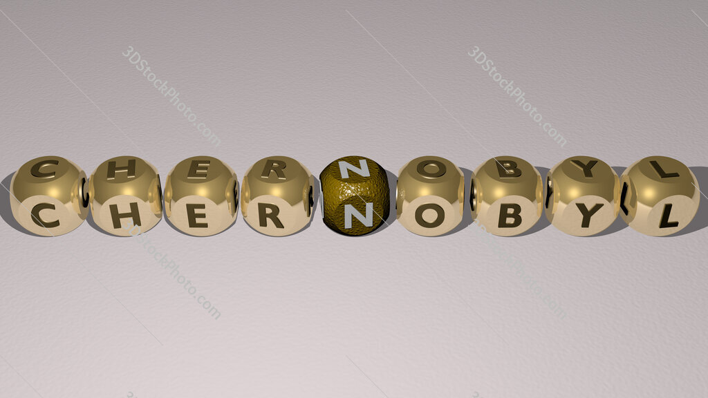 chernobyl text by cubic dice letters