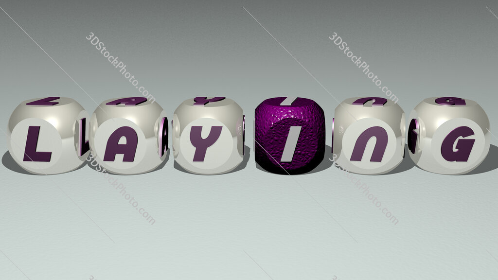 laying text by cubic dice letters