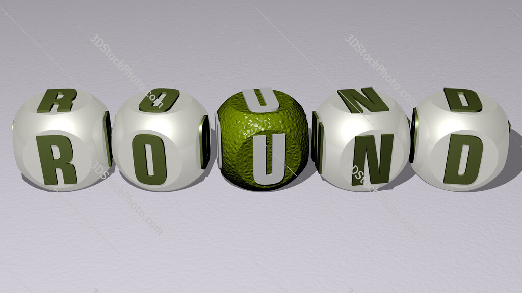 round text by cubic dice letters
