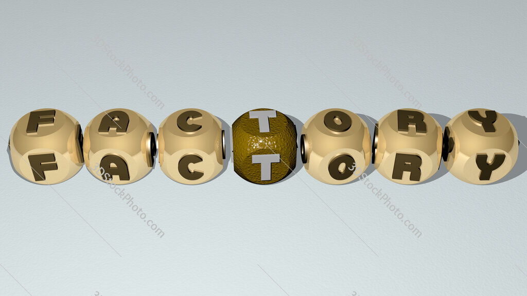 factory text by cubic dice letters