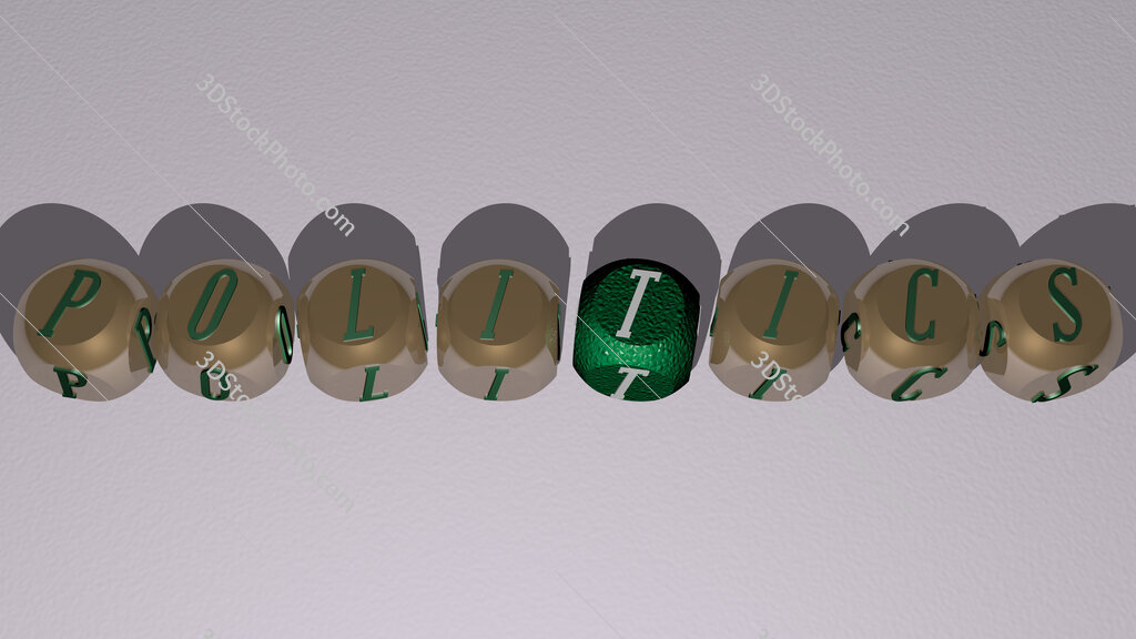 politics text by cubic dice letters