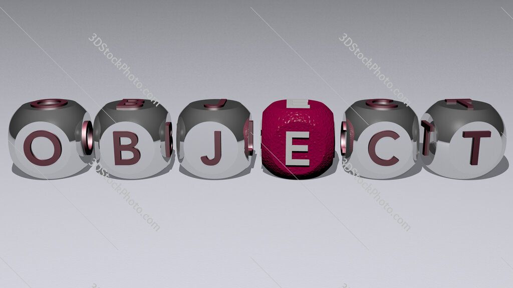 object text by cubic dice letters