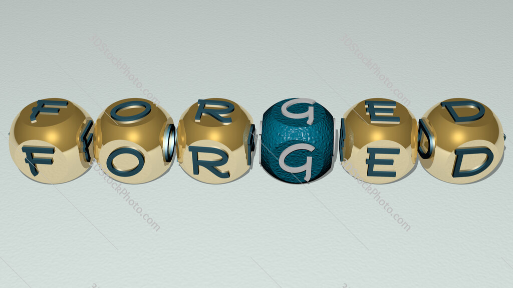 forged text by cubic dice letters