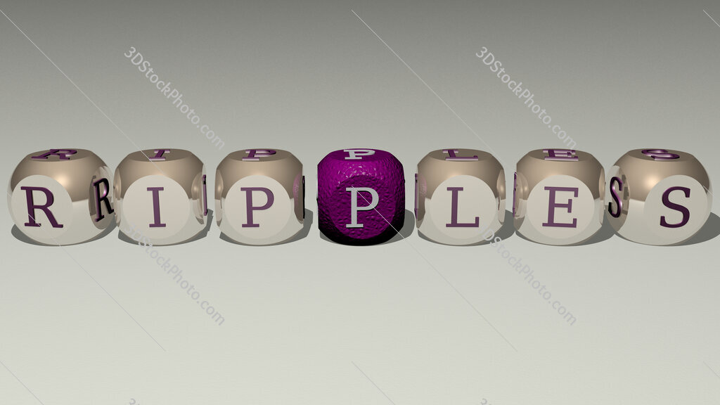 ripples text by cubic dice letters