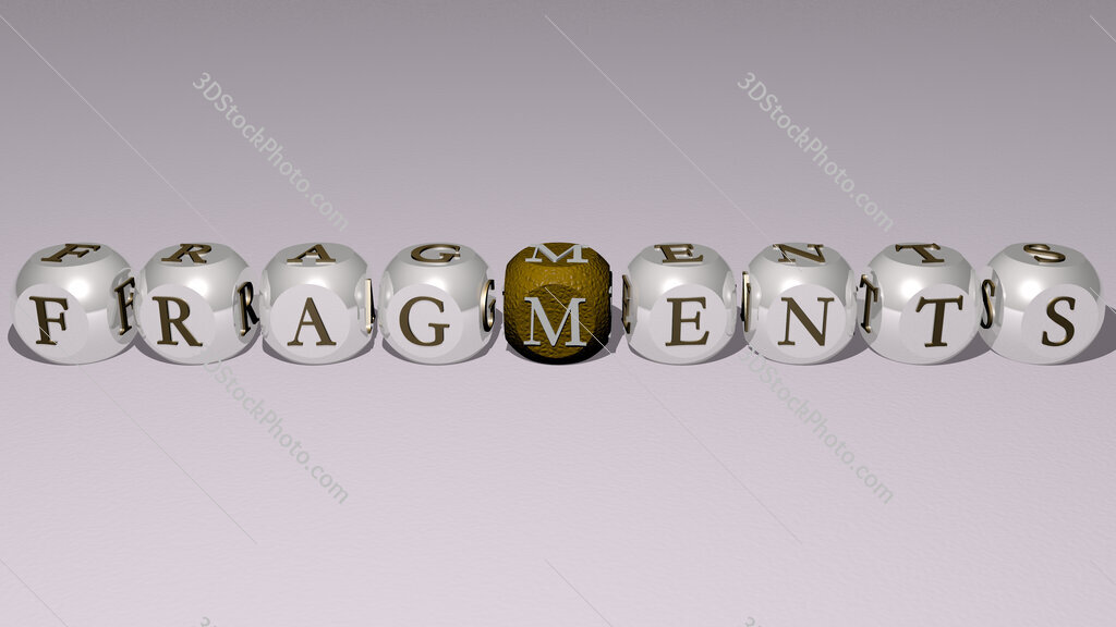 fragments text by cubic dice letters