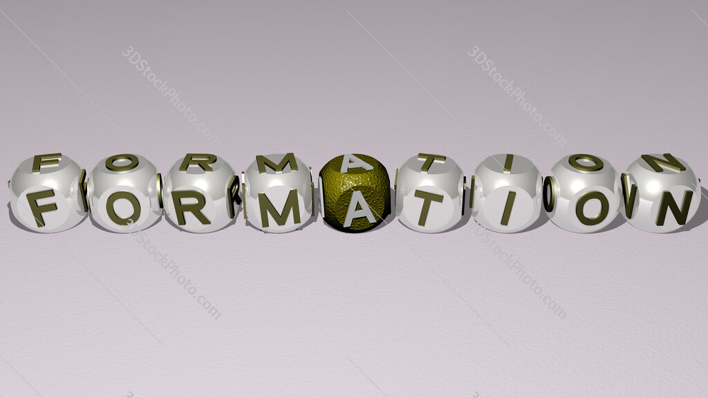 formation text by cubic dice letters