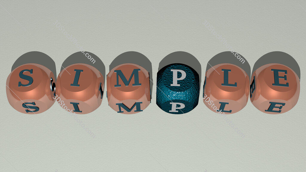 simple text by cubic dice letters
