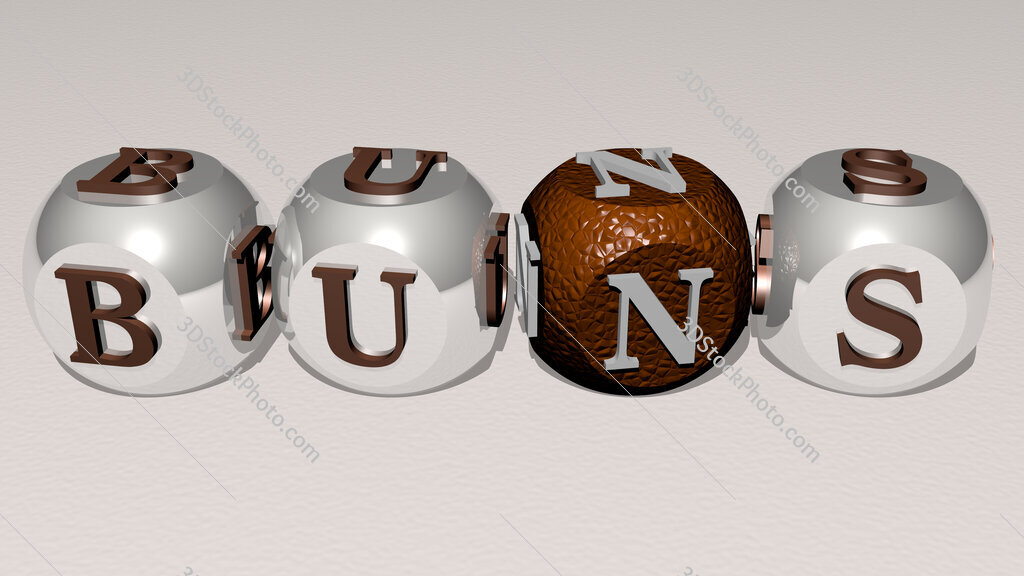 buns text by cubic dice letters