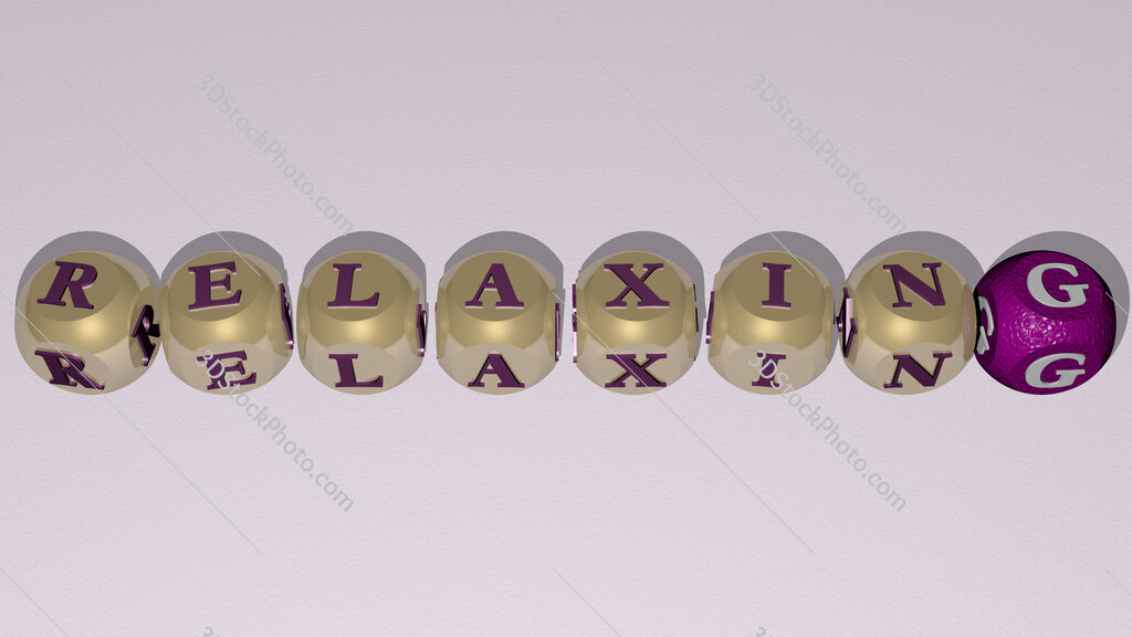 relaxing text by cubic dice letters