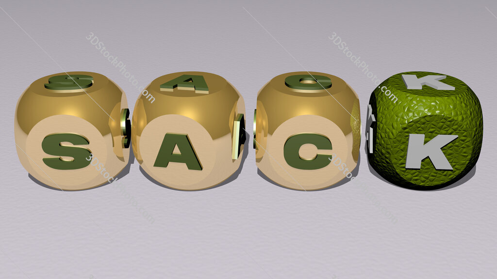 sack text by cubic dice letters