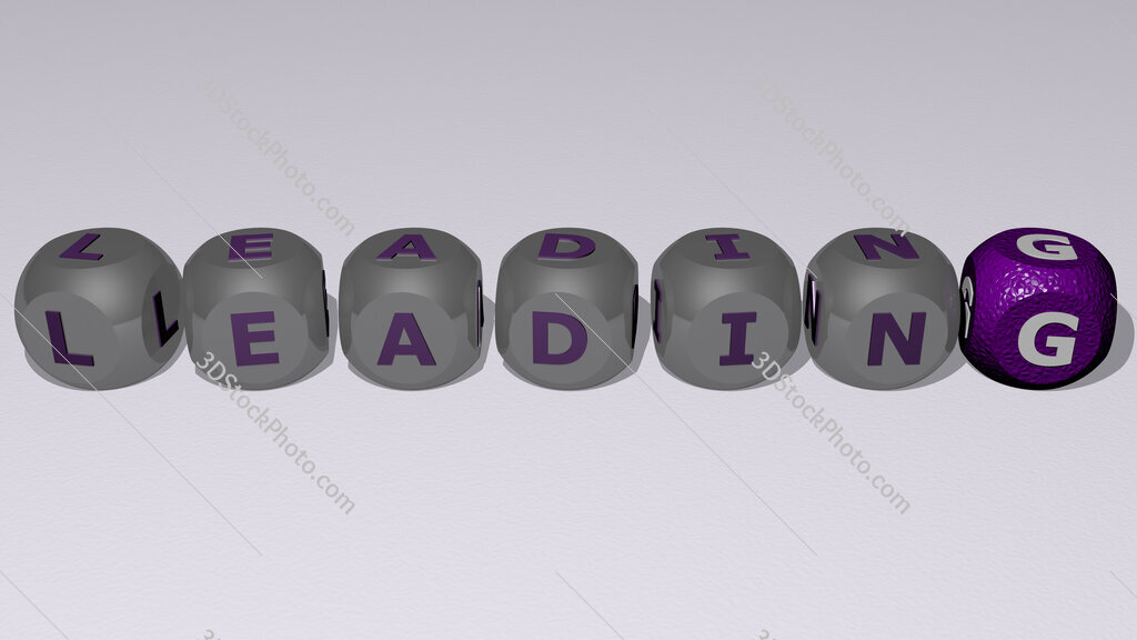 leading text by cubic dice letters