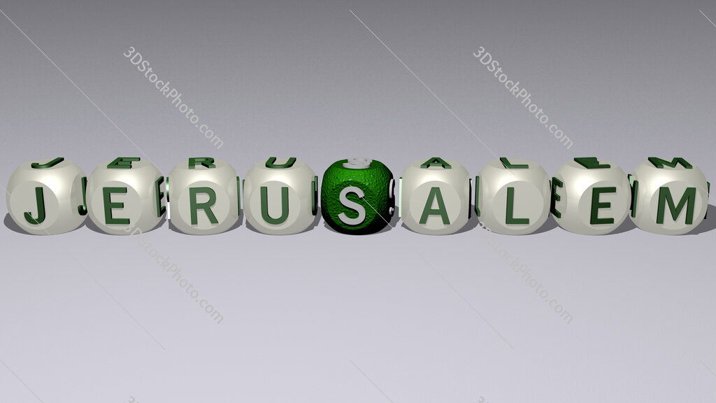 jerusalem text by cubic dice letters