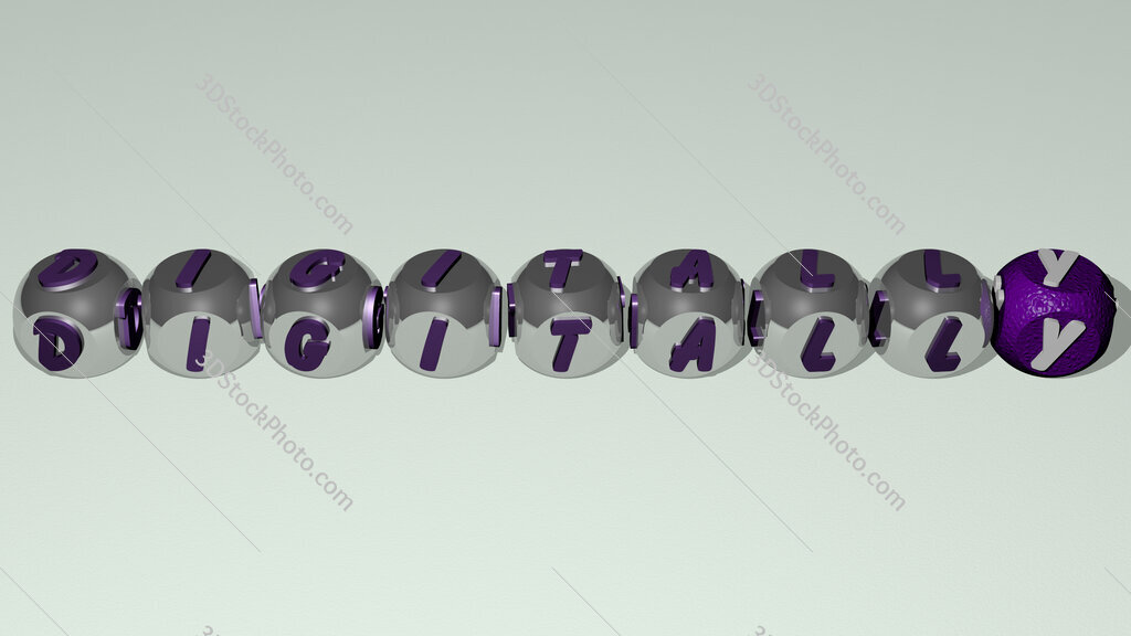digitally text by cubic dice letters