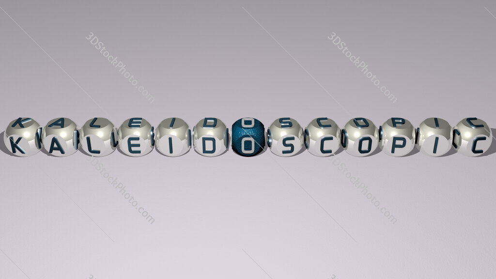 kaleidoscopic text by cubic dice letters