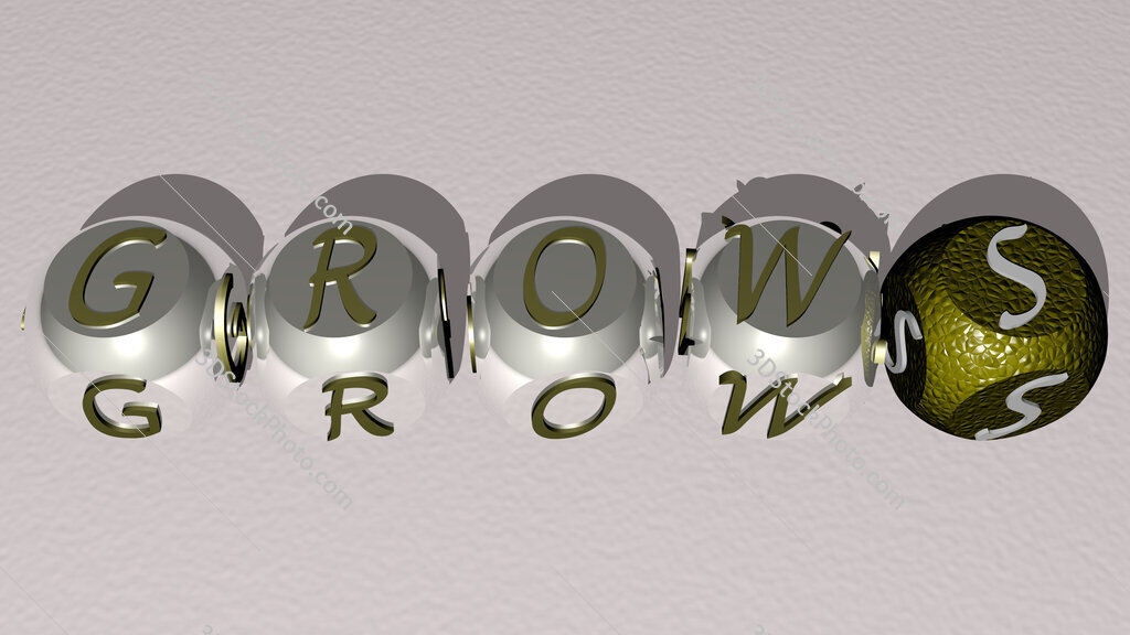 grows text by cubic dice letters