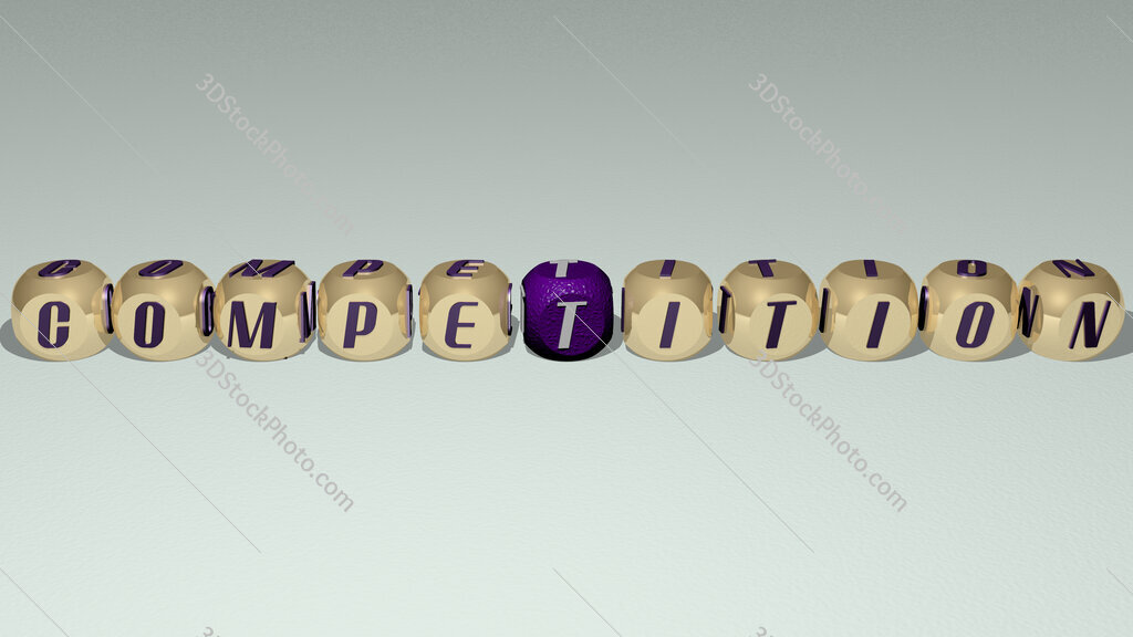 competition text by cubic dice letters