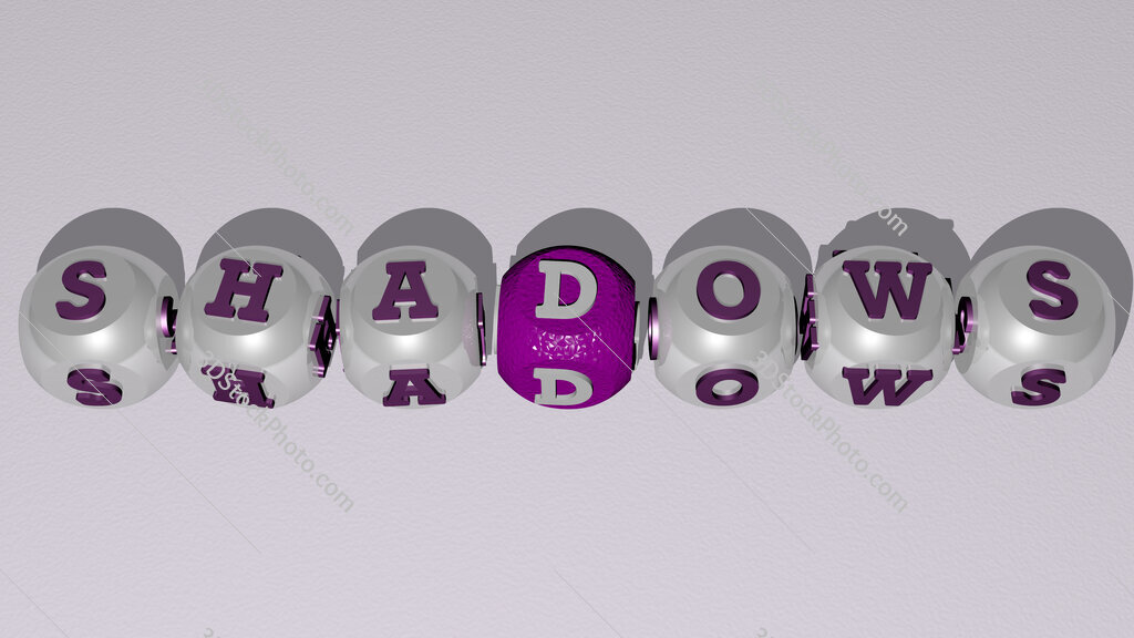shadows text by cubic dice letters
