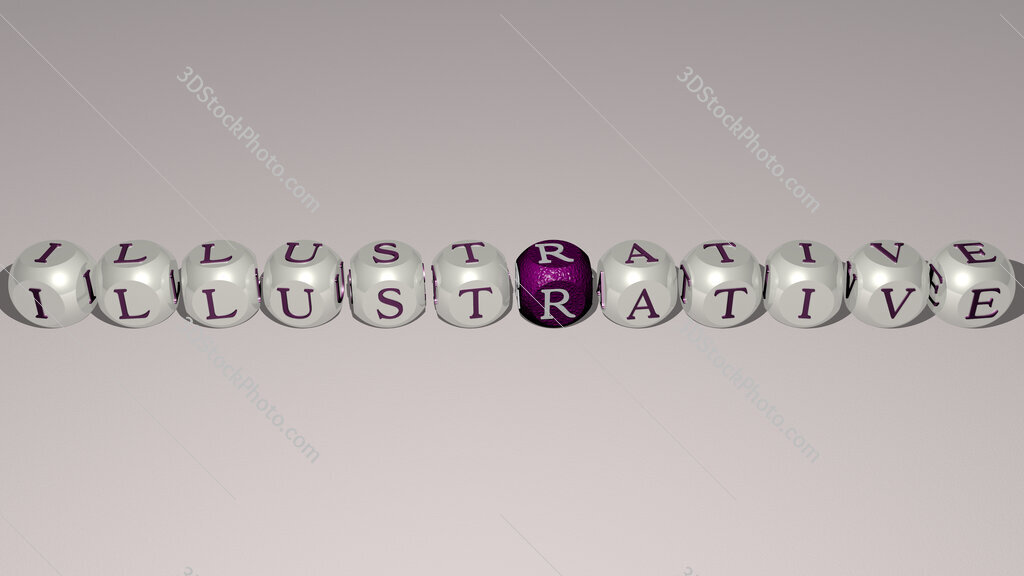illustrative text by cubic dice letters