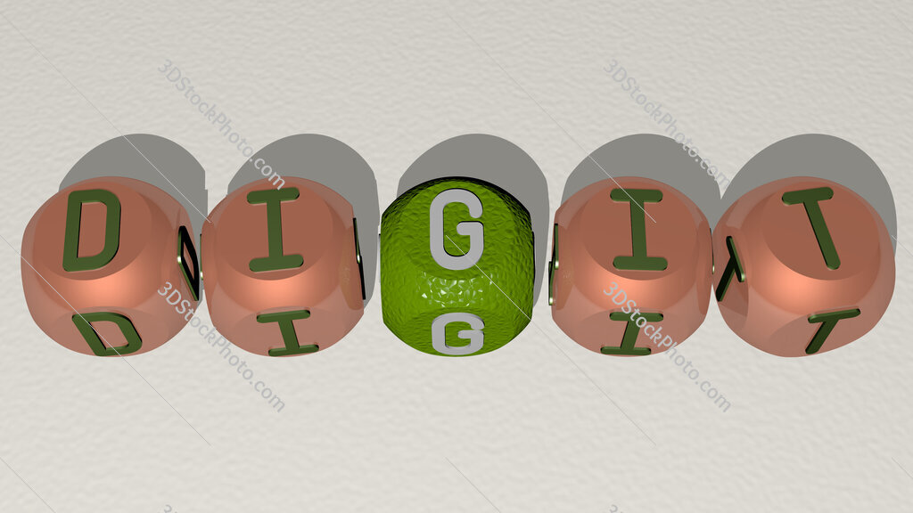 digit text by cubic dice letters