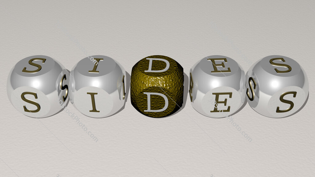 sides text by cubic dice letters