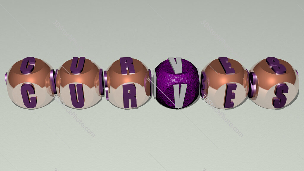 curves text by cubic dice letters