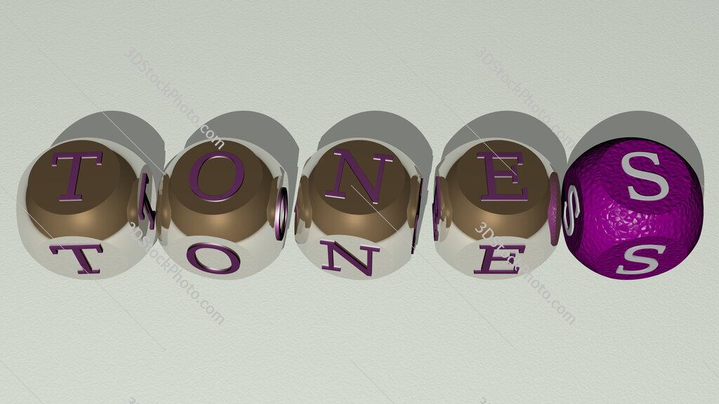 tones text by cubic dice letters