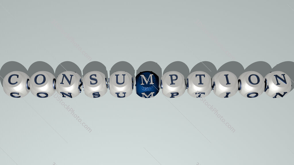 consumption text by cubic dice letters