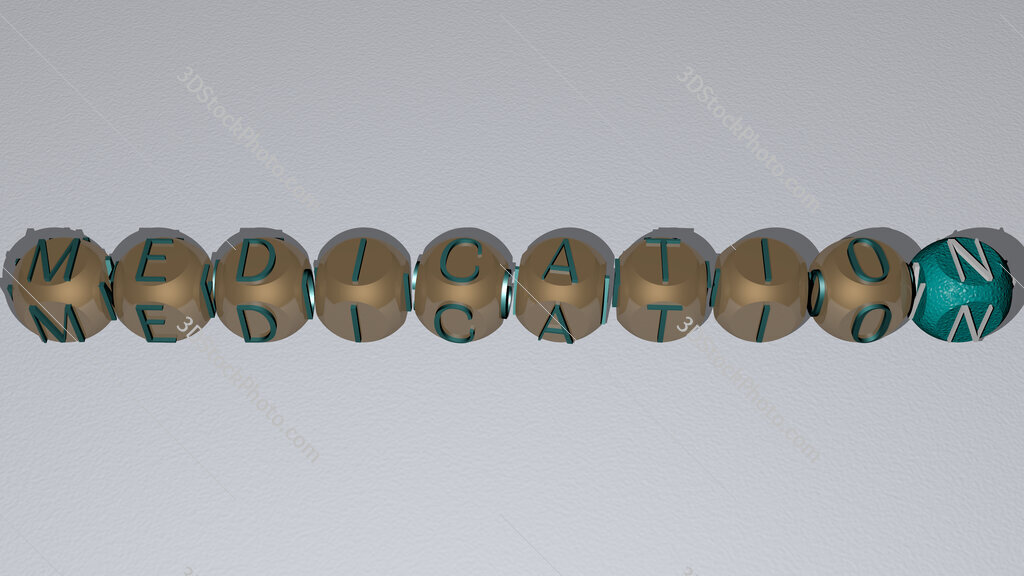 medication text by cubic dice letters