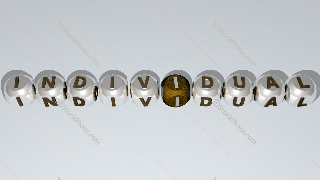 individual text by cubic dice letters