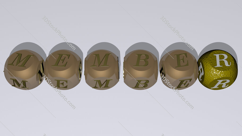 member text by cubic dice letters