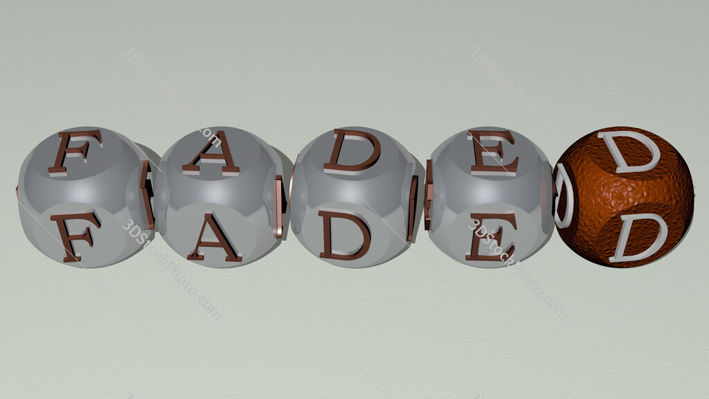 faded text by cubic dice letters