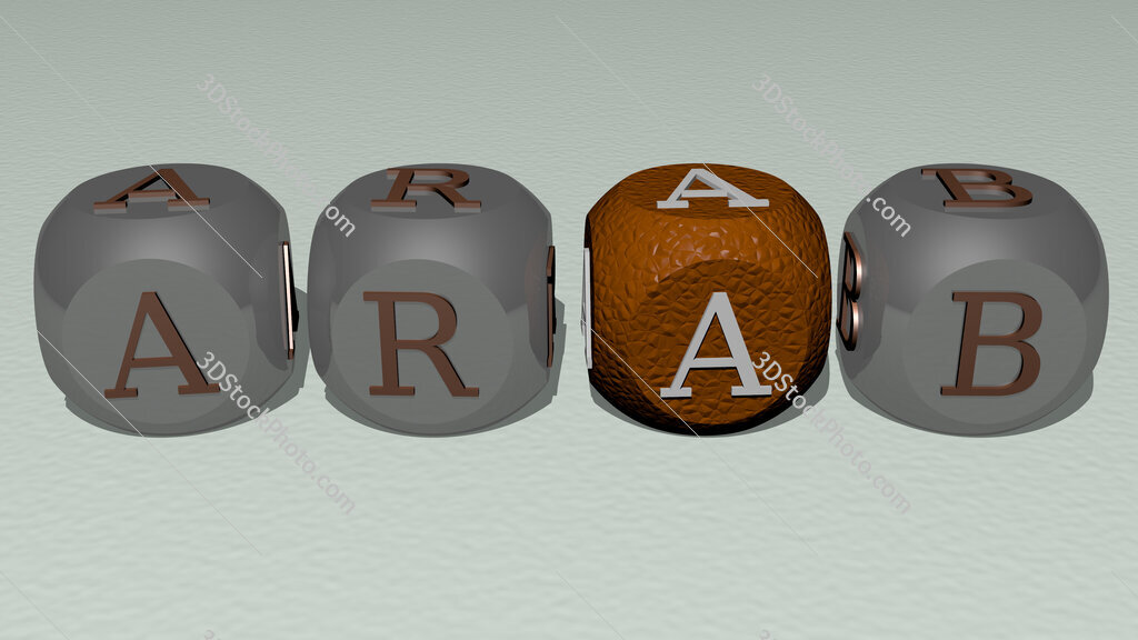arab text by cubic dice letters