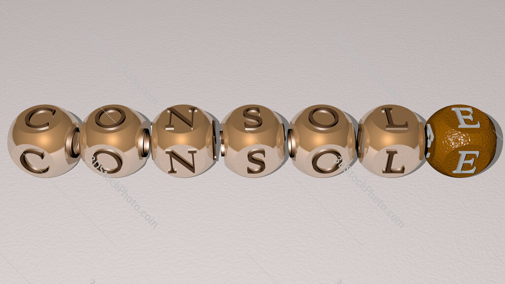 console text by cubic dice letters