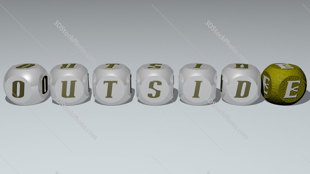 outside text by cubic dice letters