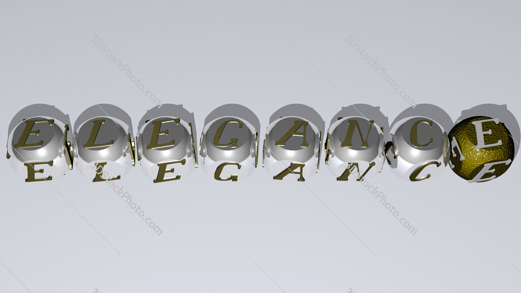 elegance text by cubic dice letters